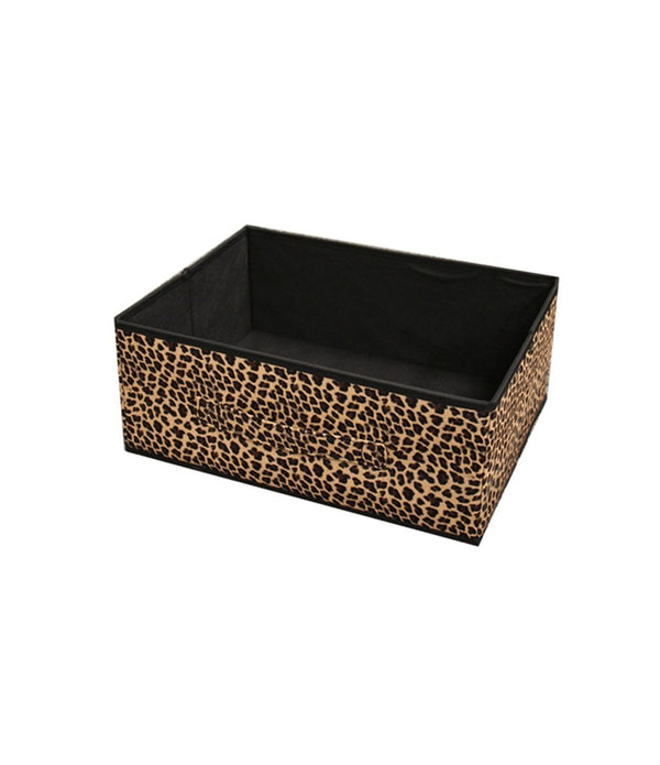 Cheetah Black and Brown Rolling Six Drawer Tower Organizer