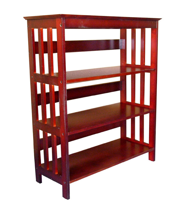 Cherry Mission Style Three Shelf Bookcase