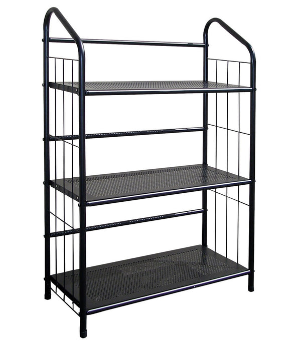 Black 3 Shelf Metal Standing Book Shelf