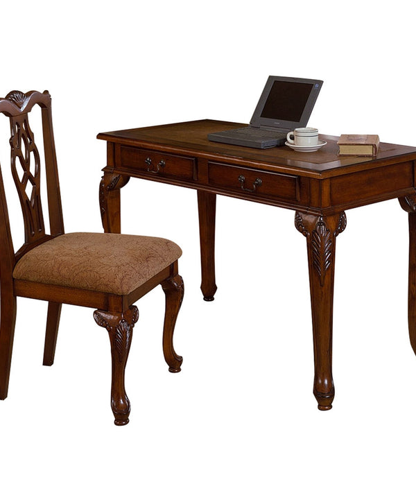 Classic Dark Walnut Office and Home Two Piece Desk Set