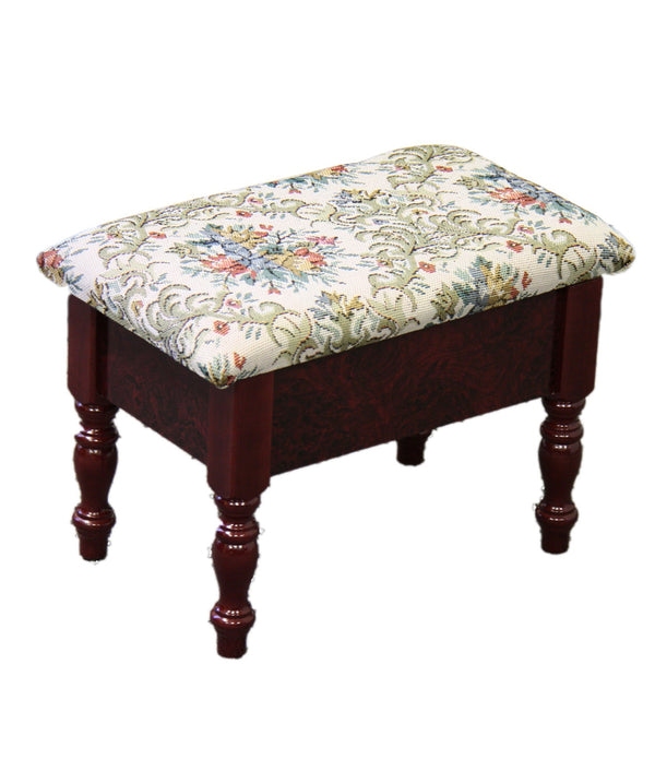 Cherry Traditional Tapesty Foot Stool with Storage