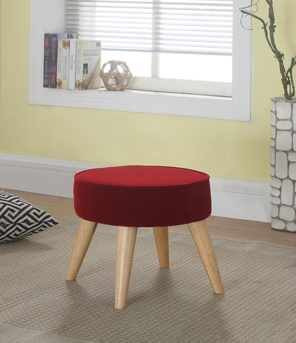 Useful Red Suede Foot Stool