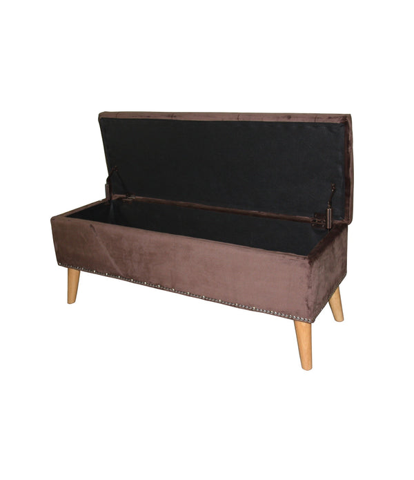 Cozy Brown Suede Storage Bench