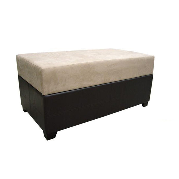 Brown Six Piece Microfiber Storage Bench with Ottomans