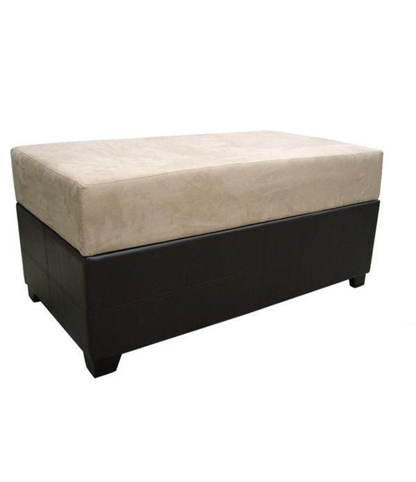 Brown Six Piece Microfiber Storage Bench with Ottomans