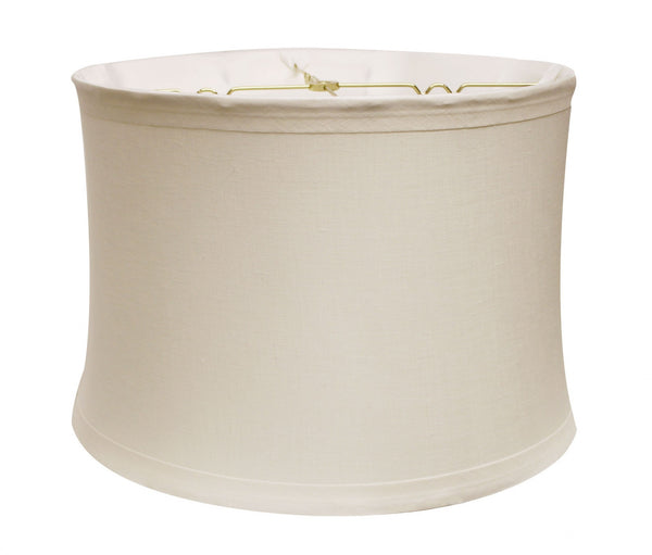 15" Snow Drum Trimmed Linen Lampshade