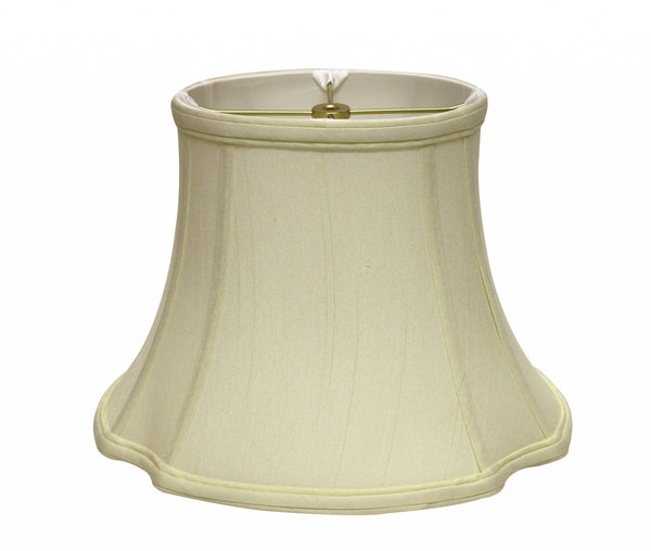 13" Ivory Reversed Oval Monay Shantung Lampshade