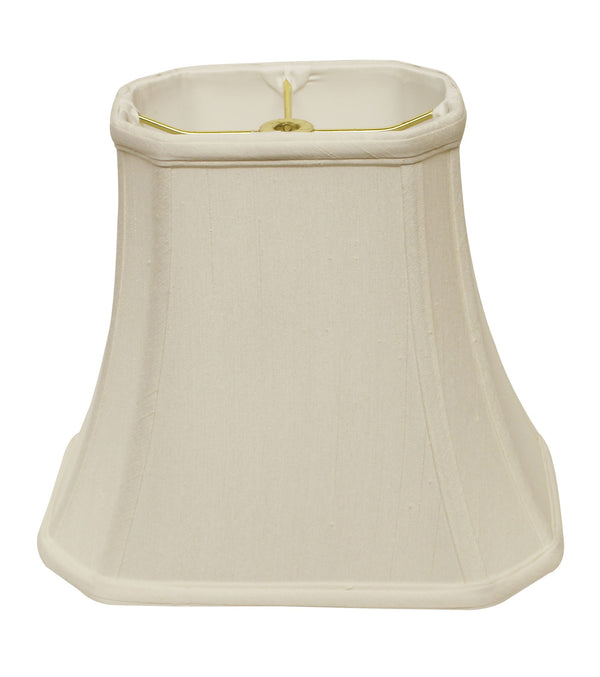 12" White Slanted Rectange Bell Monay Shantung Lampshade