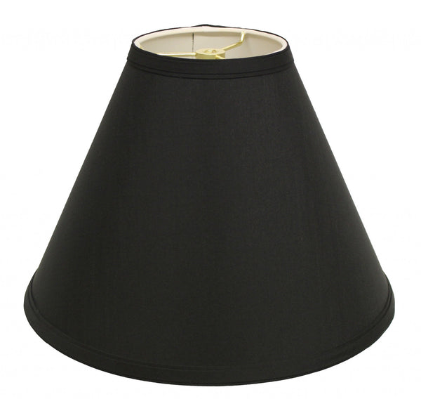 19" Jet Black Deep Cone Slanted No Shantung Lampshade