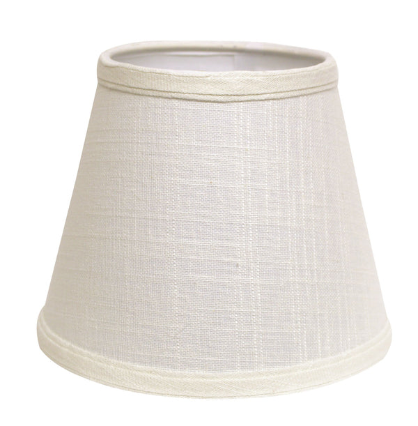 19" White Empire Slanted Linen Lampshade