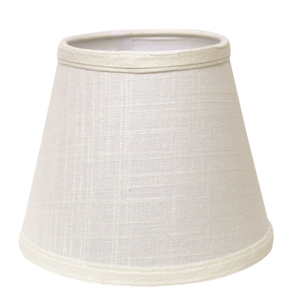 19" White Empire Slanted Linen Lampshade