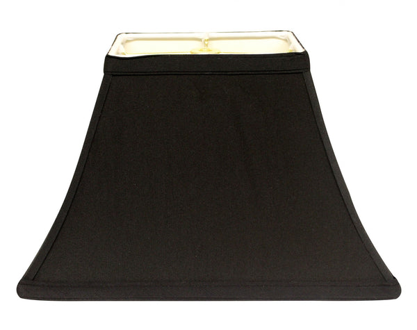 12" Black with White Lining Rectangle Bell Shantung Lampshade