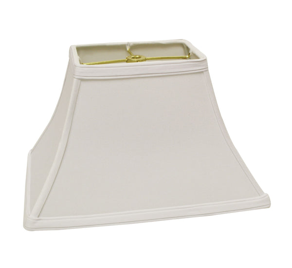 14" White Rectangle Bell No Slub Lampshade