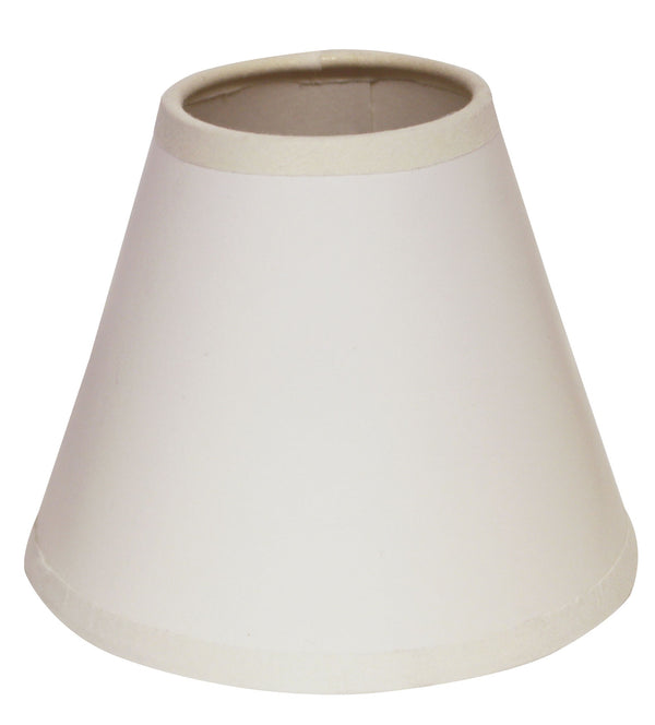 4" Gloss White with White  Set of 6 Chandelier Parchment Lampshades