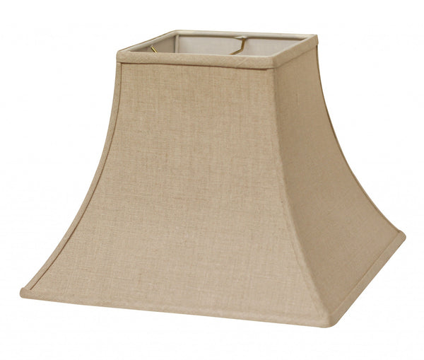 10" Dark Wheat Premium Square Bell Slanted Linen Lampshade