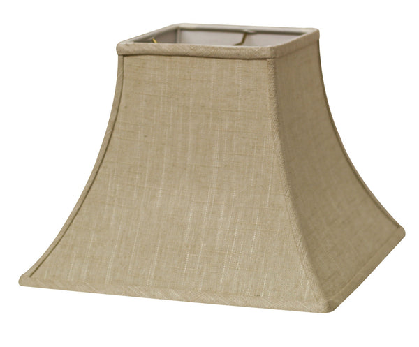 12" Light Wheat Premium Square Bell Slanted Linen Lampshade