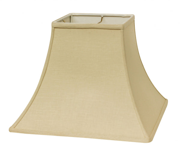 12" Parchment Biege Premium Square Bell Slanted Linen Lampshade