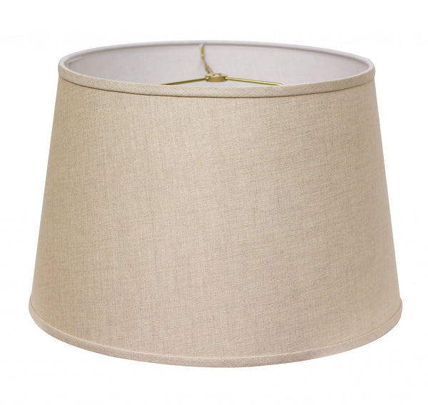 14" Dark Wheat Rounded Empire Slanted Linen Lampshade