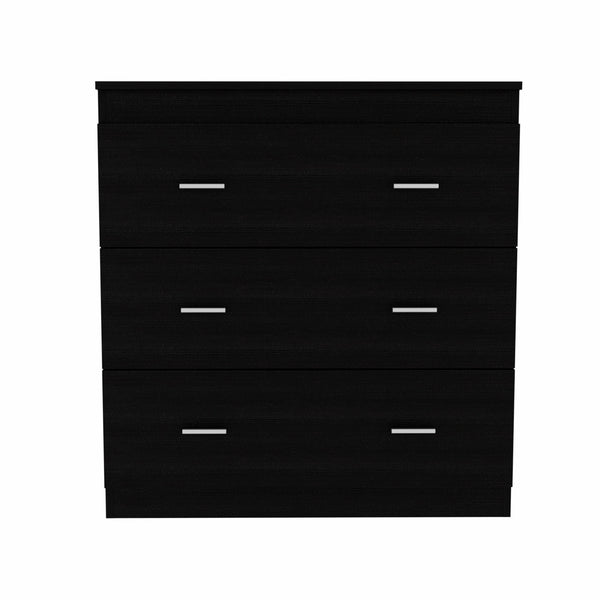 33" Black Three Drawer Dresser