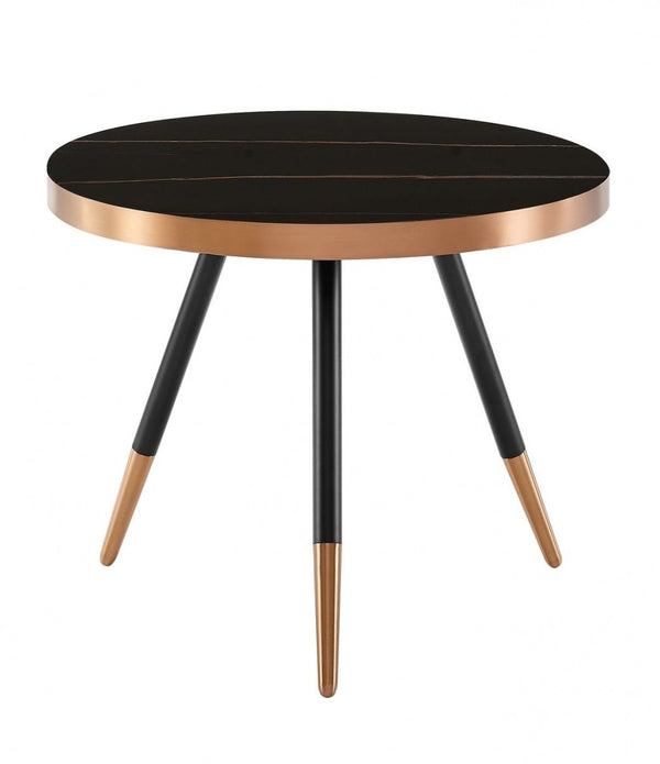 Modern Small Black and Gold Ceramic Coffee Table