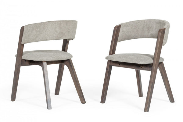 Set of Two Gray Wenge Dining Chairs