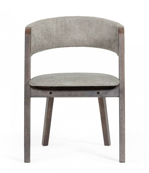 Set of Two Gray Wenge Dining Chairs