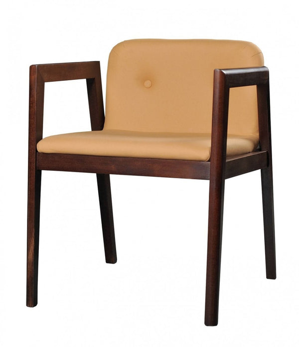 Set of Two Beige Modern Faux Leather Dining Chairs