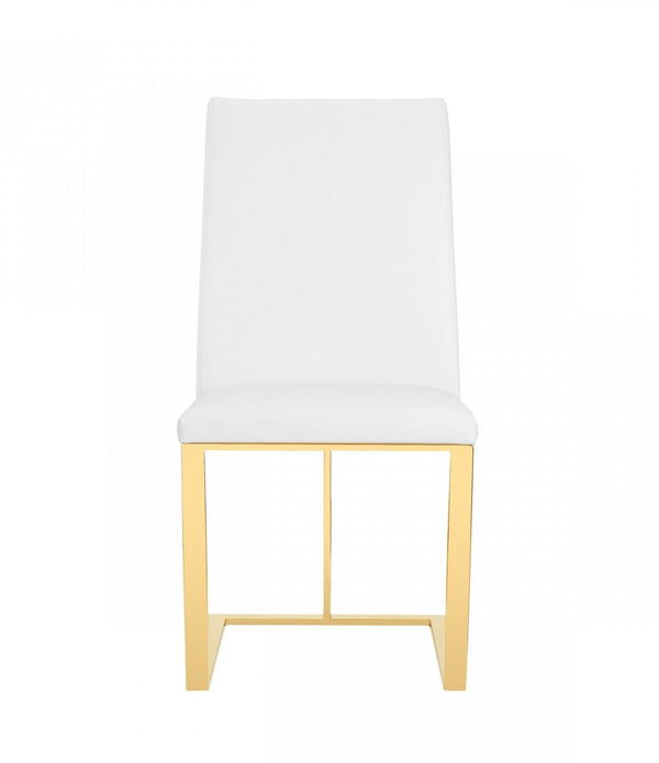 White Gold Contemporary Dining Chair