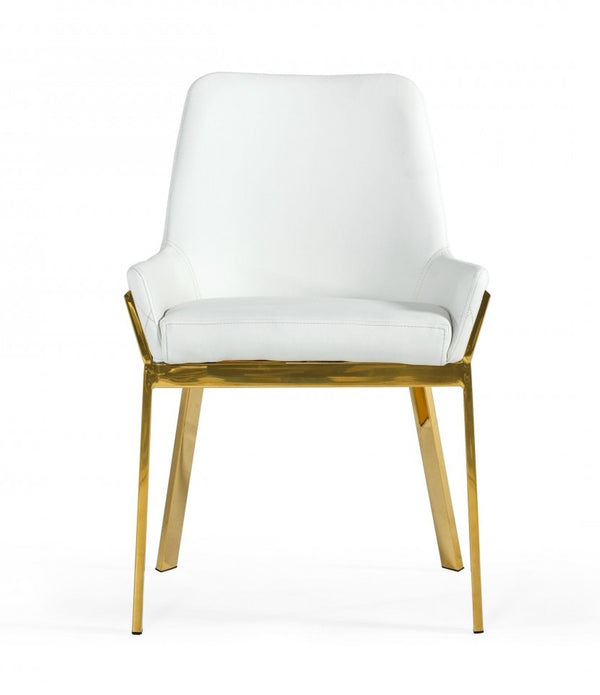 White Gold Dining Chair