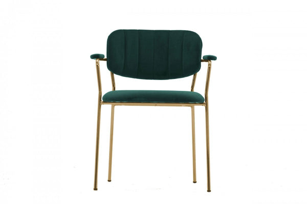 Set of Two Green Modern Dining Chairs