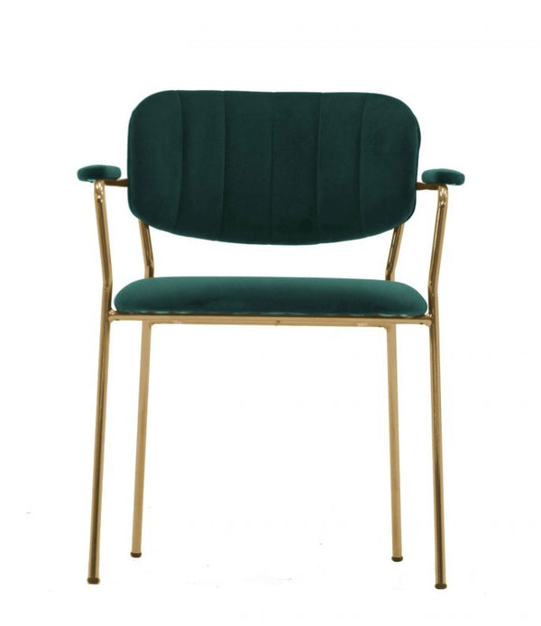 Set of Two Green Modern Dining Chairs