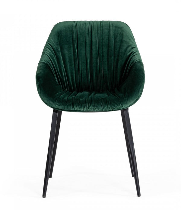 Emerald Slouchy Velvet Modern Dining Chair