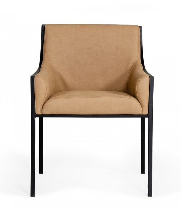 Tan Suede Dining Chair