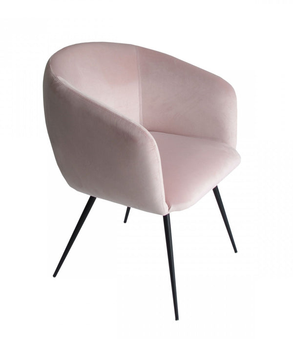 Pink Velvet Modern Dining Chair