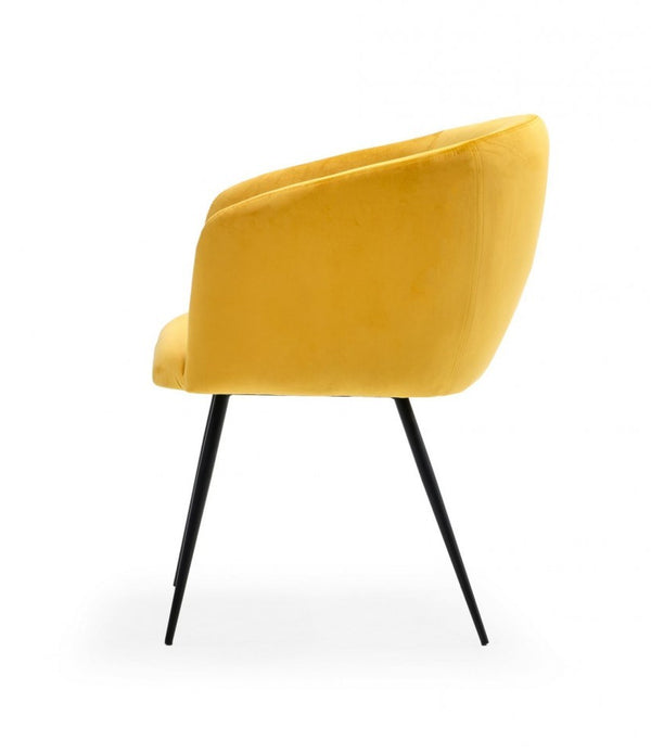 Yellow Velvet Modern Dining Chair