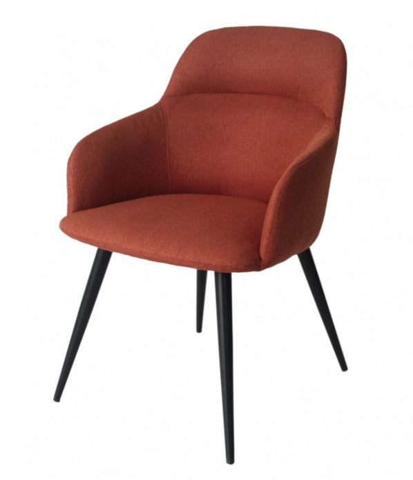 Orange and Black Linen Ergo Modern Dining Chair