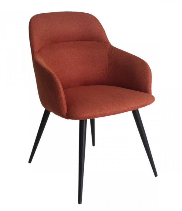 Orange and Black Linen Ergo Modern Dining Chair