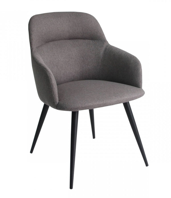 Gray and Black Linen Ergo Modern Dining Chair