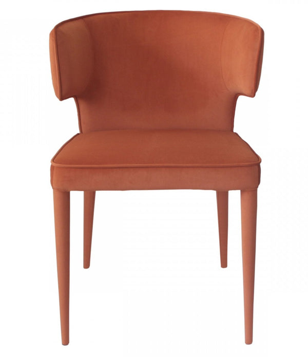 Orange Velvet Wrapped Dining Chair