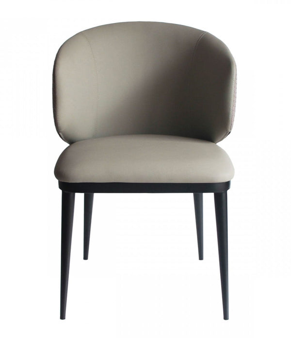 Beige Modern Faux Leather Dining Chair