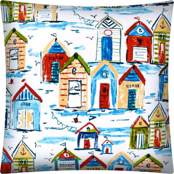 Blue Beach House Indoor Outdoor Zippered Pillow Cover