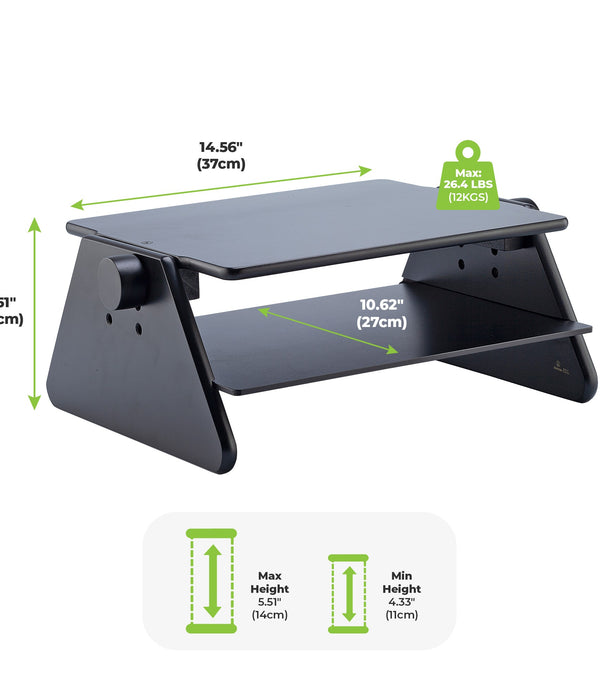 Modern Black Adjustable Three Level Ergonomic Monitor Stand