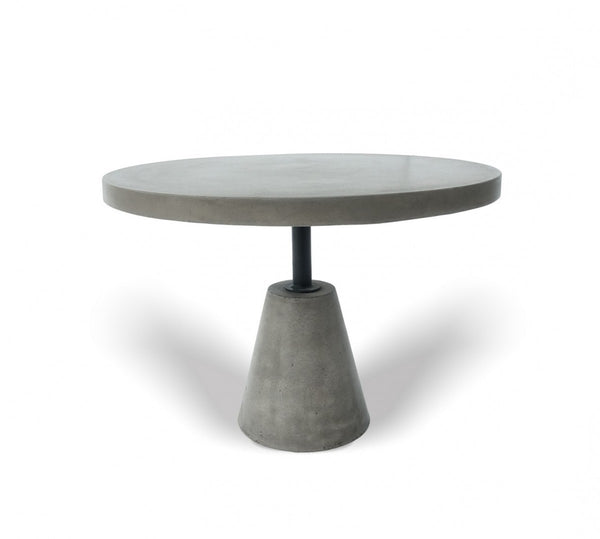 Mod Gray Concrete and Black Metal Pedestal End Table