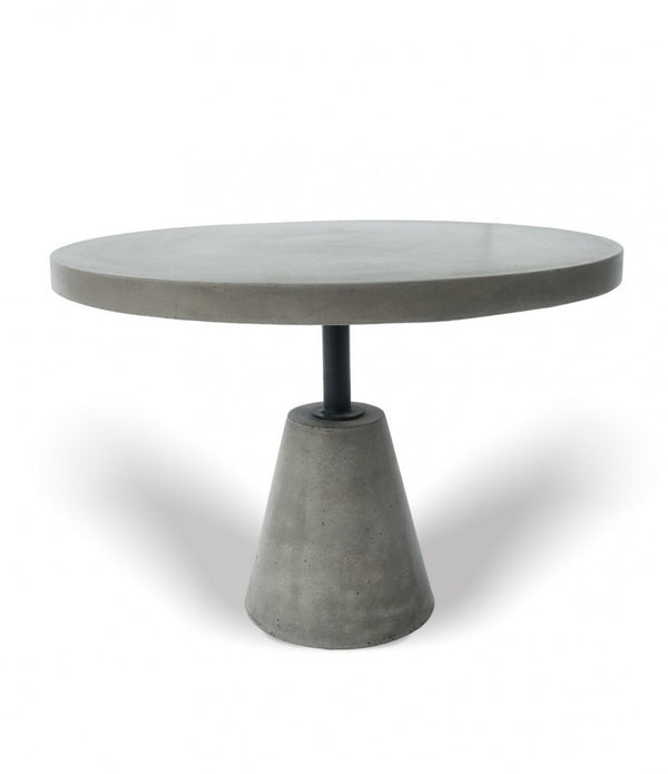 Mod Gray Concrete and Black Metal Pedestal End Table