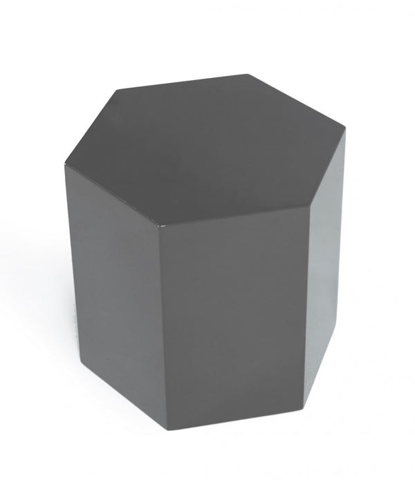 Modern Light Grey High Gloss Hexagonal End Table