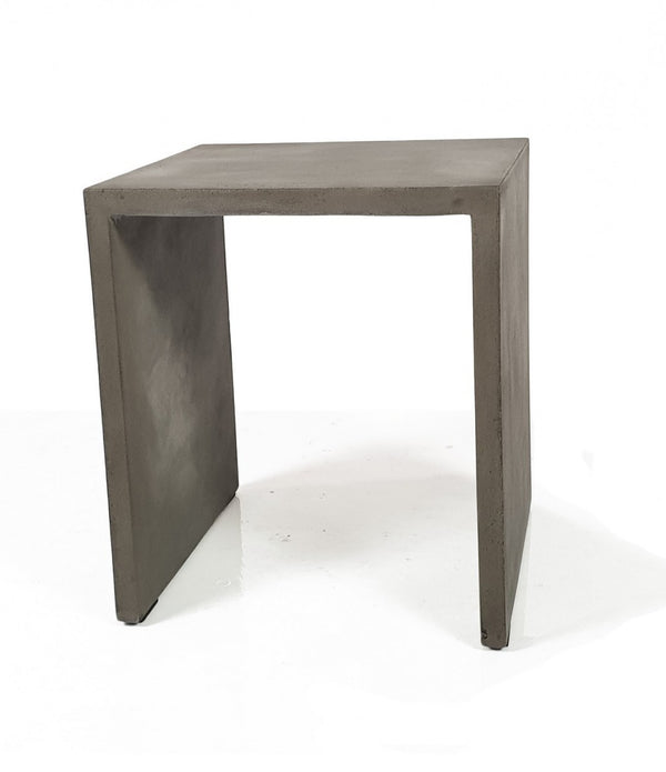 Minimalist Dark Gray Concrete Silhouette End or Side Table