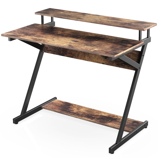 Espresso Brown Modern Rustic Writing Desk