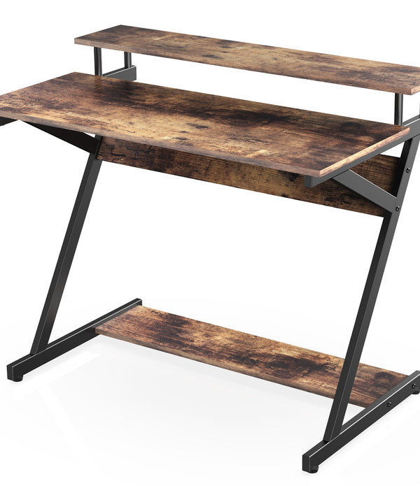 Espresso Brown Modern Rustic Writing Desk