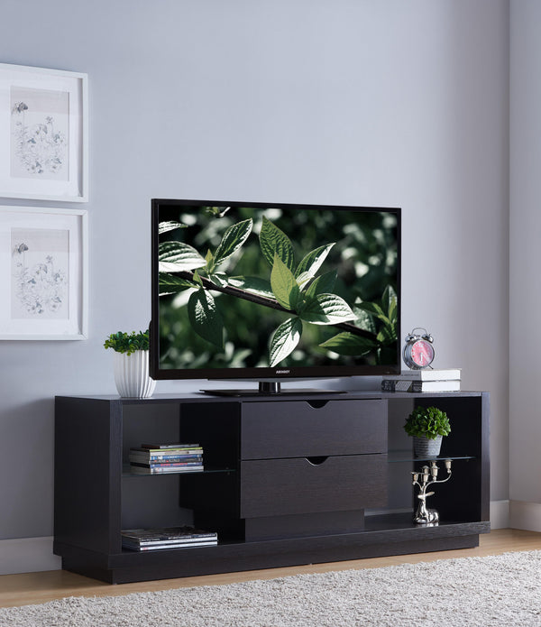 Rustic Red Cocoa TV Stand with Two Drawers