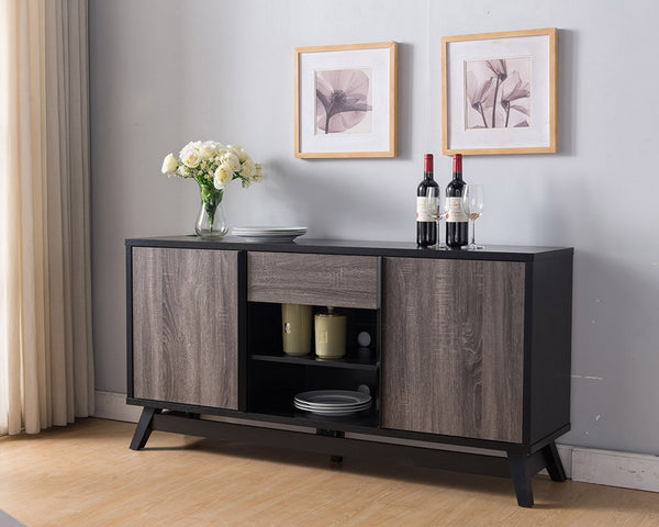 Black and Distressed Gray TV Console